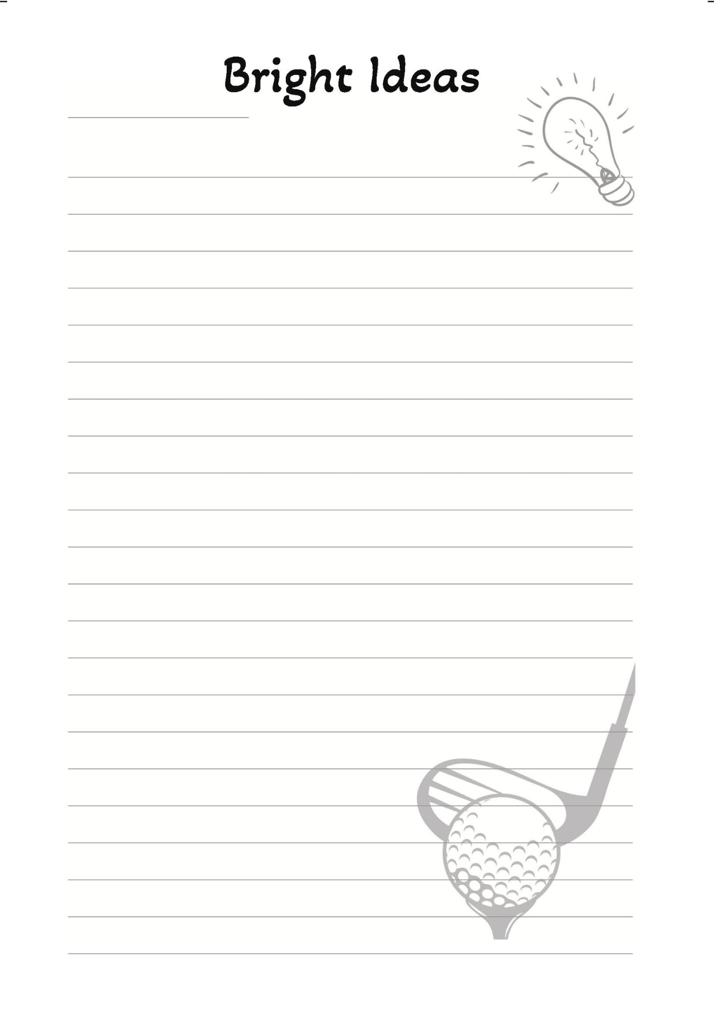 bright ideas lined page