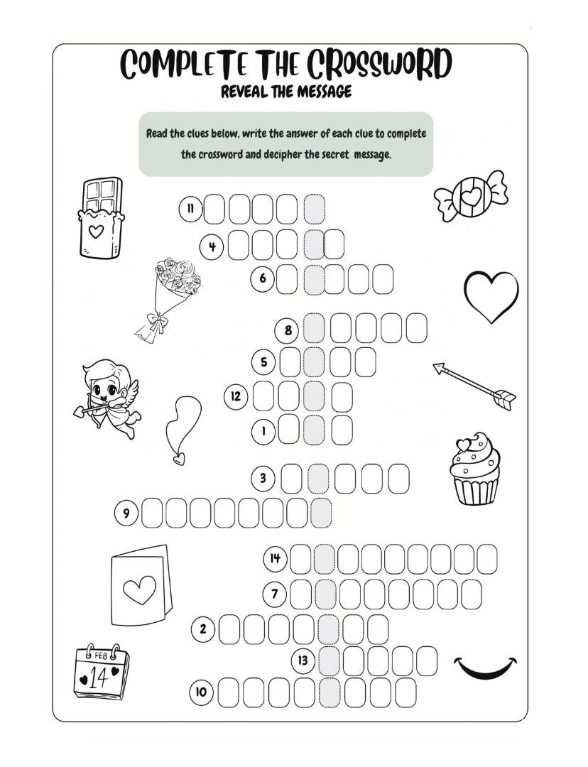 valentine's picture crossword