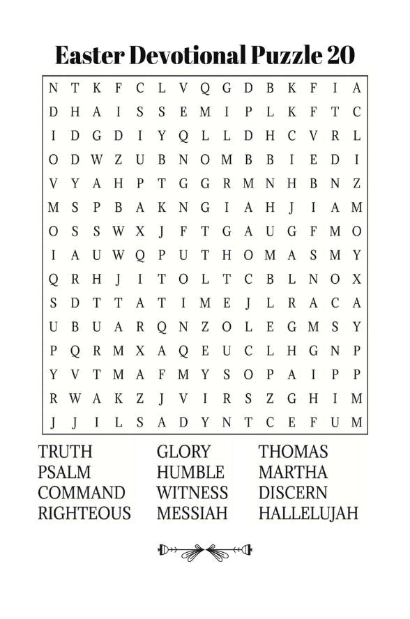 Devotional Easter Word Search