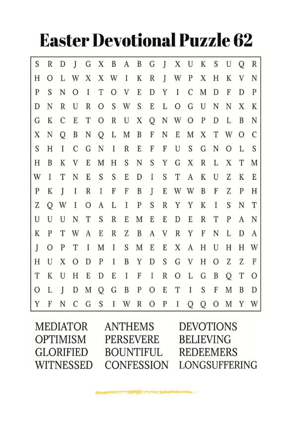 Word Search Easter Puzzle