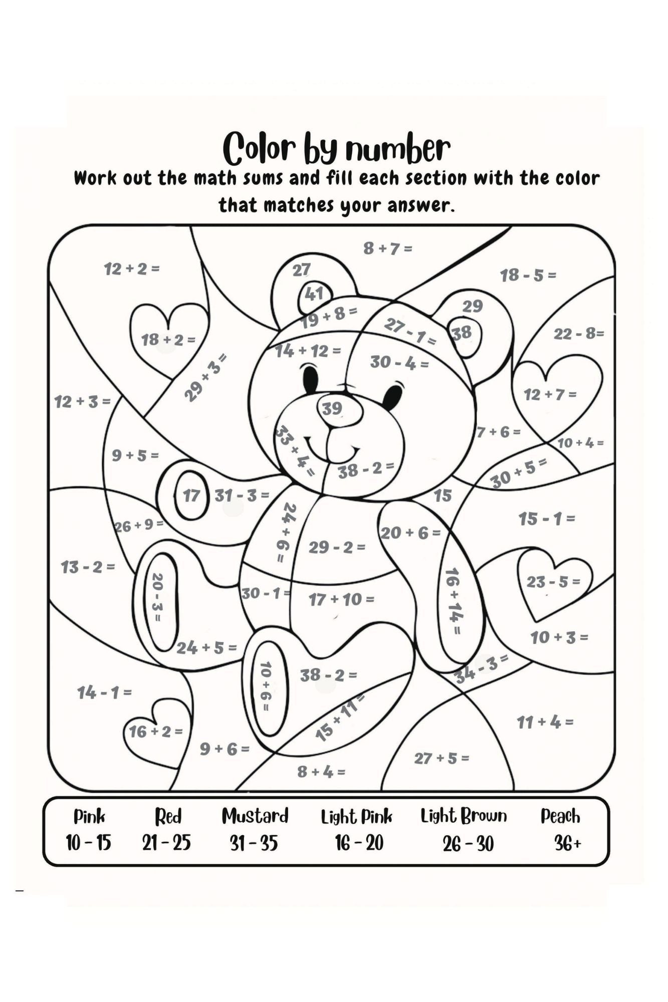 color by number activity 