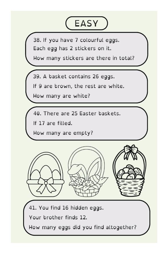 Easter Maths Riddle Easter Adventure: Hop in Math / A Dyslexia-Friendly Math Riddle Book ...