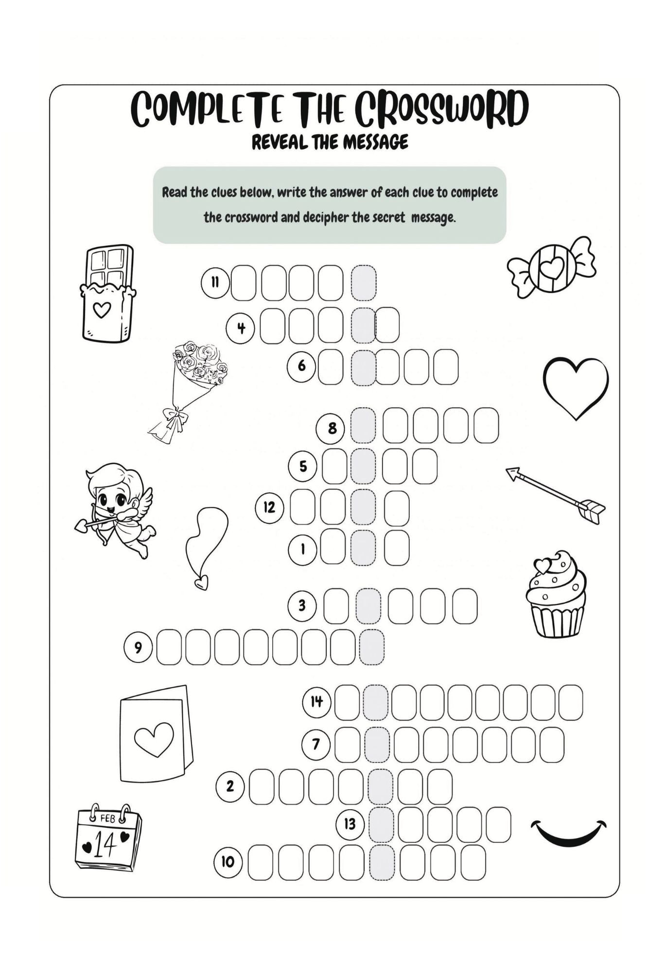 valentine picture crossword